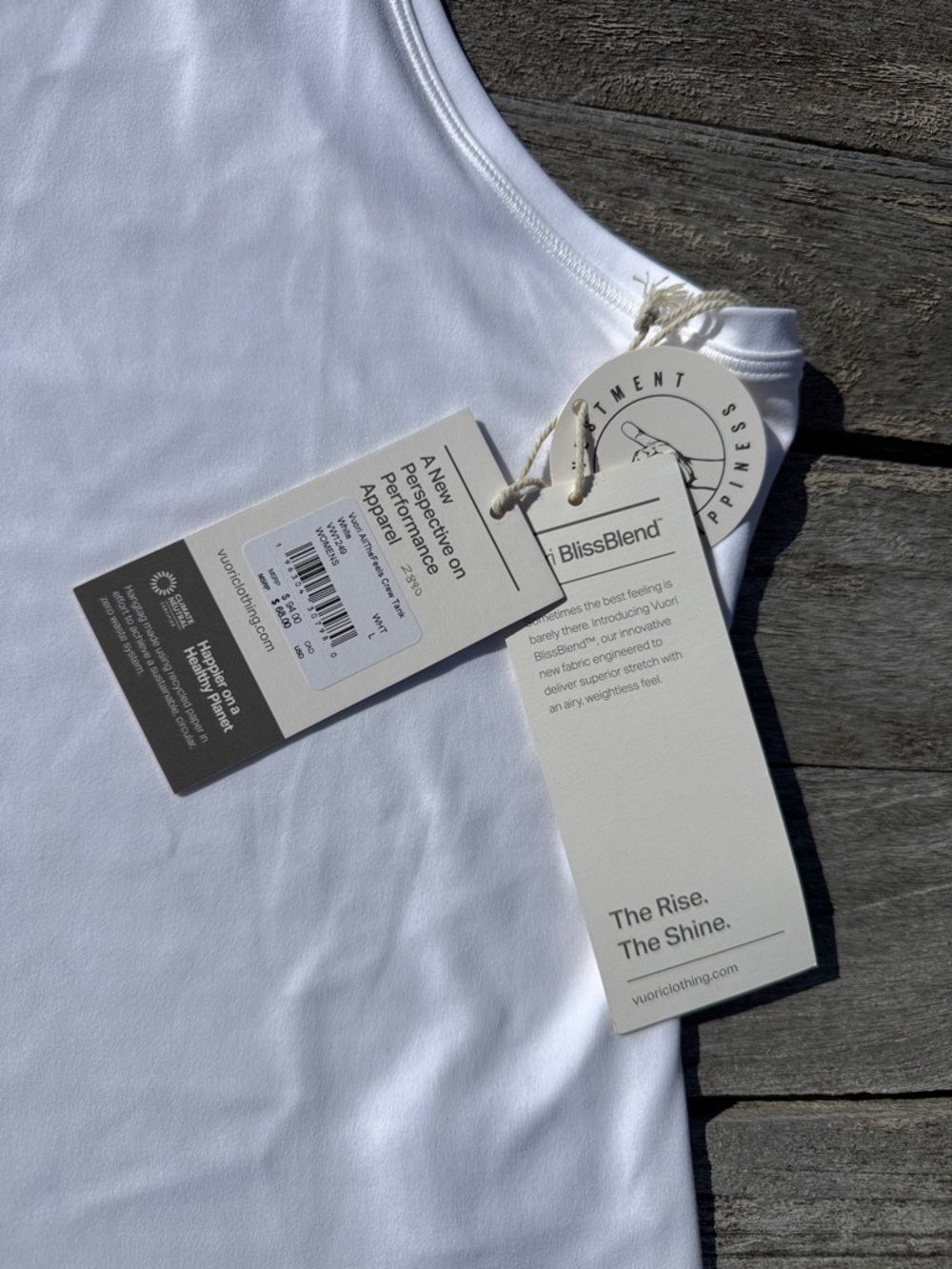 VUORI AllTheFeels Crew Tank WHITE size LARGE nwt - Picture 3 of 5